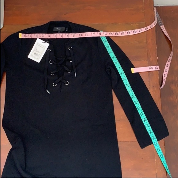 NWT Theory Patrinelle Lace-up Sweater Dress Black - Picture 10 of 16